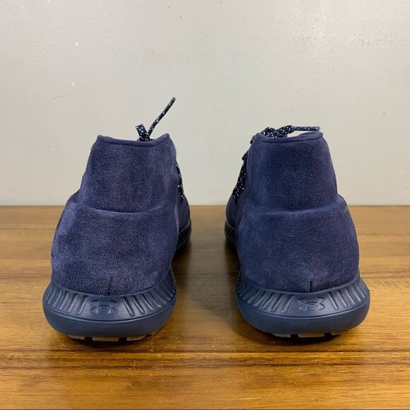 Under Armour UA Mens Veloce Blue Suede Sneaker Size 11 - Picture 5 of 9